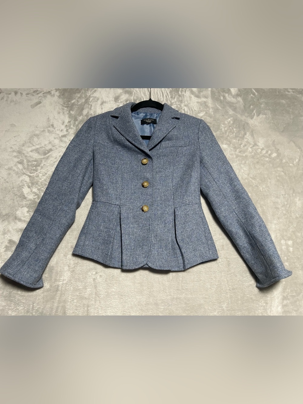 Talbots Wool Blazer Jacket Women’s 0P Petite Blue Office